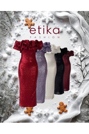 M00816-BORDO Bordo ELBİSE