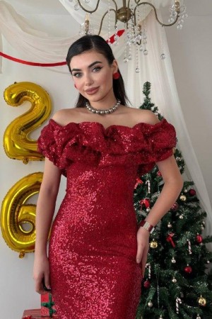 M00816-KIRMIZI Kırmızı DRESS