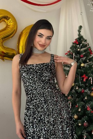 M00817-SIYAH Siyah ELBİSE