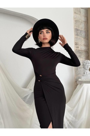 M00819-SIYAH Siyah ELBİSE