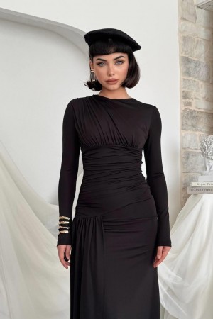 M00821-SIYAH Siyah ELBİSE