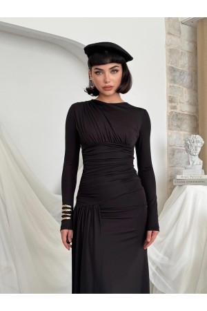 M00821-SIYAH Siyah ELBİSE