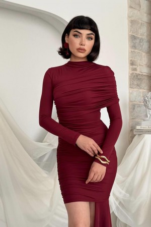 M00822-BORDO Bordo DRESS
