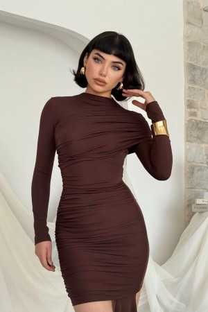 M00822-KAHVE COFFEE DRESS