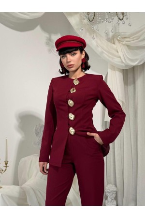 M00824-BORDO Bordo ELBİSE