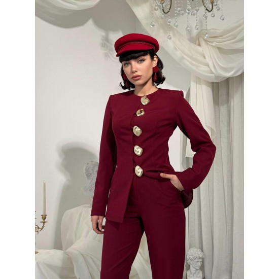 M00824-BORDO Bordo ELBİSE