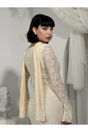 M00825-BEJ Bej ELBİSE