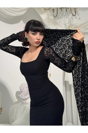 M00825-SIYAH Siyah ELBİSE