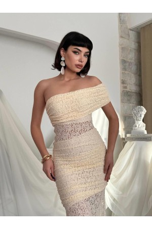 M00826-BEJ Bej DRESS