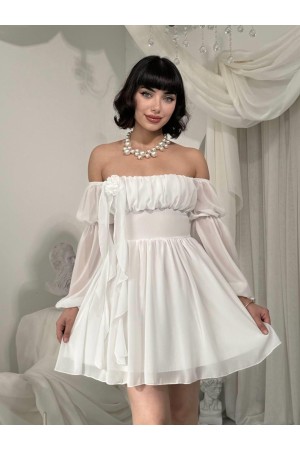 M00830-BEYAZ Beyaz ELBİSE