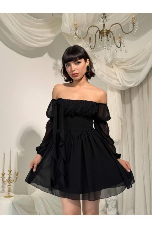 M00830-SIYAH Siyah ELBİSE