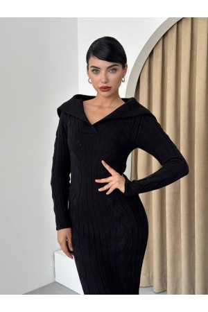 M10048-SIYAH Siyah ELBİSE