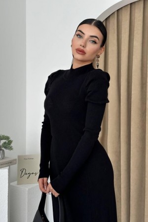 M10050-SIYAH Siyah ELBİSE