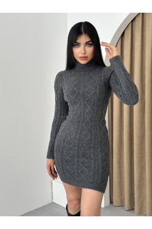 M10053-ANTRASİT ANTRASİT ELBİSE