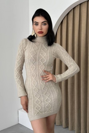 M10053-BEJ Bej DRESS