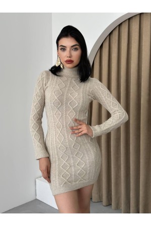 M10053-BEJ Bej ELBİSE
