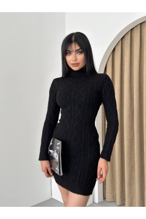 M10053-SIYAH Siyah ELBİSE