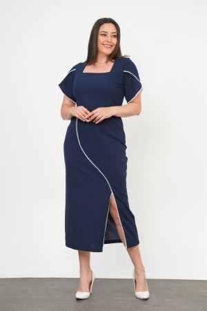 LACİVERT ELBİSE KREP KUMAŞ