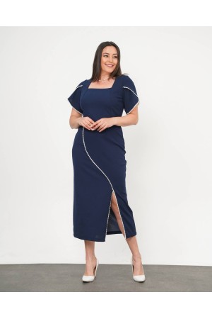 LACİVERT ELBİSE KREP KUMAŞ