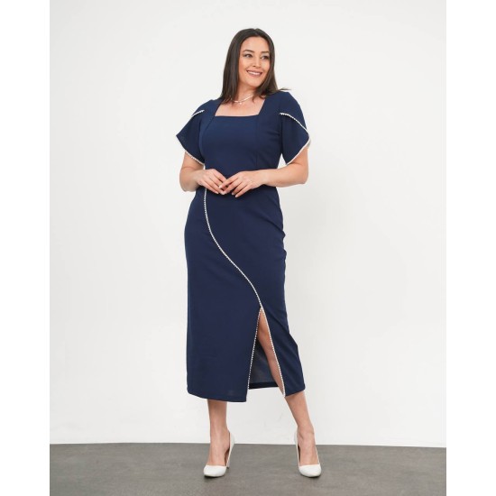 LACİVERT ELBİSE KREP KUMAŞ