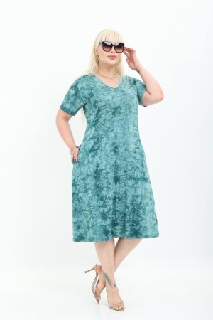 VISKON ORME LIKRALI BATIK DESEN ELBISE 189321