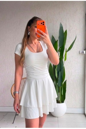 SCUBA KUMAS VOLANLI MINI ELBISE 188994