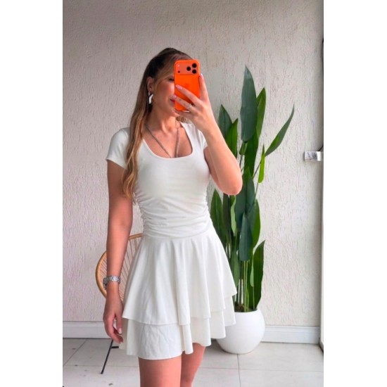 SCUBA KNIT RUFFLED MINI DRESS 188994