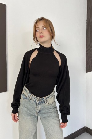 2-PIECE BOLERO & TURTLENECK KNIT TOP 192095