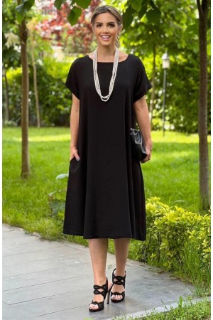 SİYAH VISKON ELBISE 188748