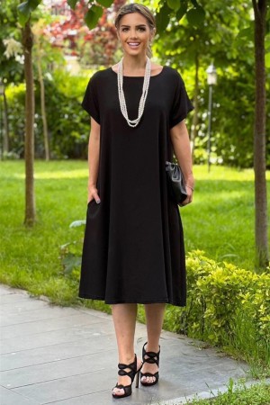 BLACK VISCOSE DRESS 188748