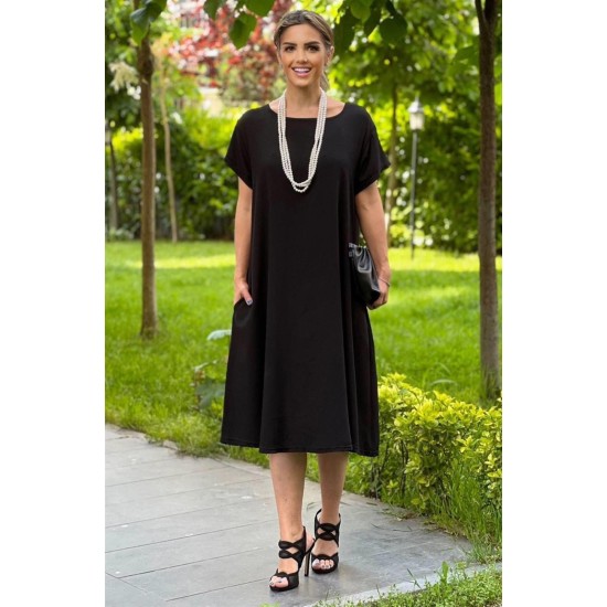 BLACK VISCOSE DRESS 188748