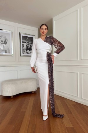 LEOPAR DETAY ABİYE ELBİSE 188166