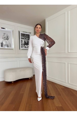 LEOPAR DETAY ABİYE ELBİSE 188166