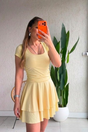 SCUBA KNIT RUFFLED MINI DRESS 188993