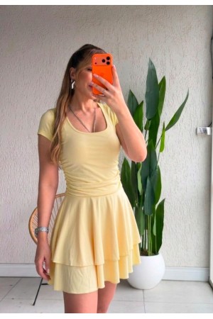 SCUBA KUMAS VOLANLI MINI ELBISE 188993