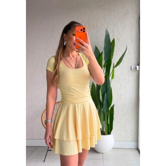 SCUBA KNIT RUFFLED MINI DRESS 188993