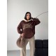 3 THREAD BRUSHED PRINTED CONTRAST DETAIL OVERSIZE SWEATSHIRT 191420