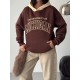 3 THREAD BRUSHED PRINTED CONTRAST DETAIL OVERSIZE SWEATSHIRT 191420