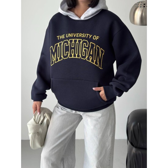 3 IPLIK SARDONLU BASKILI GARNILI OVERSIZE SWEAT 191422