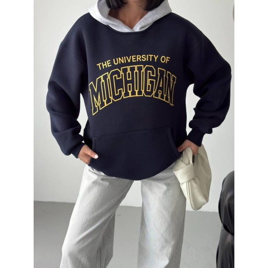 3 IPLIK SARDONLU BASKILI GARNILI OVERSIZE SWEAT 191422