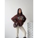 3 IPLIK SARDONLU BASKILI KAPUSONLU SWEAT 191429