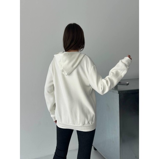 3 IPLIK SARDONLU OVERSIZE KALIP FERMUARLI SWEAT 191299