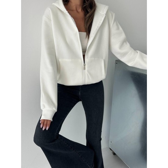 3 IPLIK SARDONLU OVERSIZE KALIP FERMUARLI SWEAT 191299
