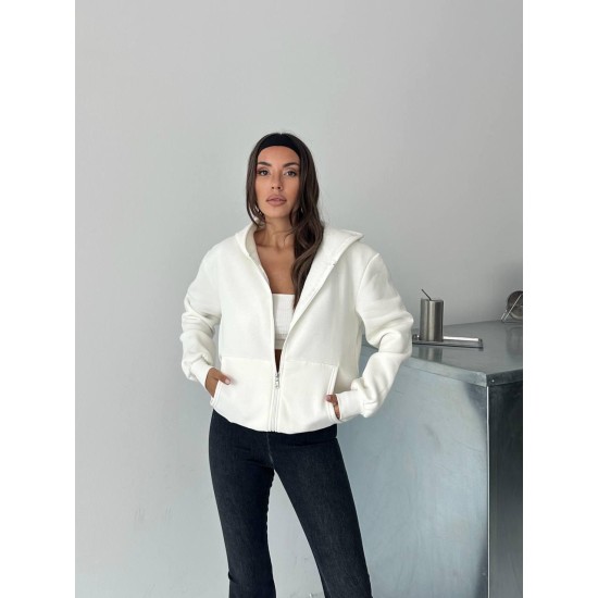 3 IPLIK SARDONLU OVERSIZE KALIP FERMUARLI SWEAT 191299