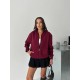 3 IPLIK SARDONLU OVERSIZE KALIP FERMUARLI SWEAT 191300