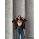 3 IPLIK SARDONLU OVERSIZE KALIP FERMUARLI SWEAT 191302