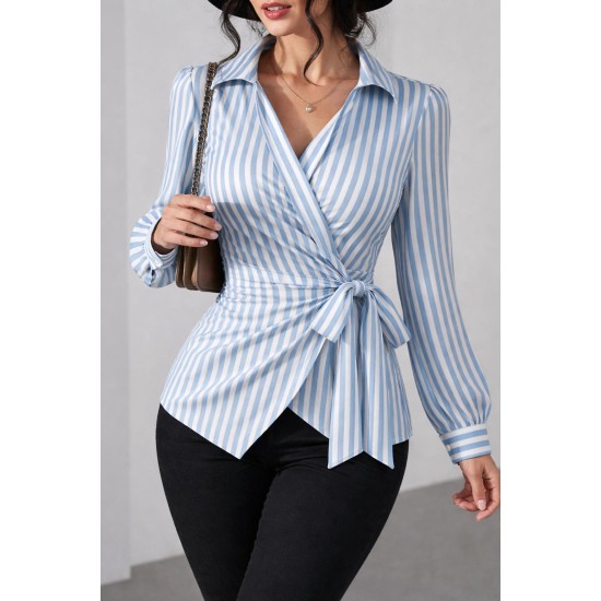 ÇİZGİLİ KRUVAZE BLUZ 188536