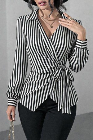 ÇİZGİLİ KRUVAZE BLUZ 188537