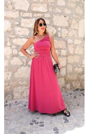 SANDY KUMAS BUZGULU TEK OMUZ ELBISE 188999