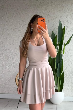 SCUBA KNIT RUFFLED MINI DRESS 188991